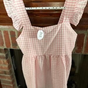 Lovely Melody Brand- Allison Gingham babydoll top, Sleeveless w/ruffle shoulder